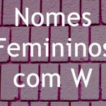 Nomes femininos com W