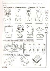 Atividades com a Letra L