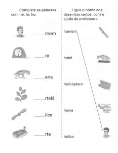 Atividades com a Letra H