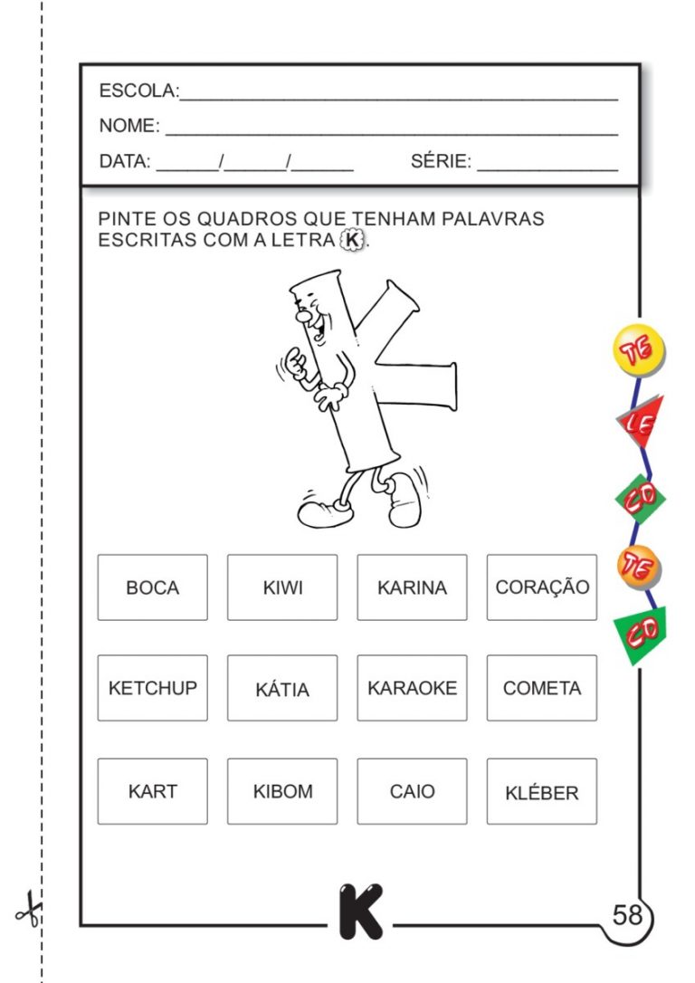 Atividades com a Letra K