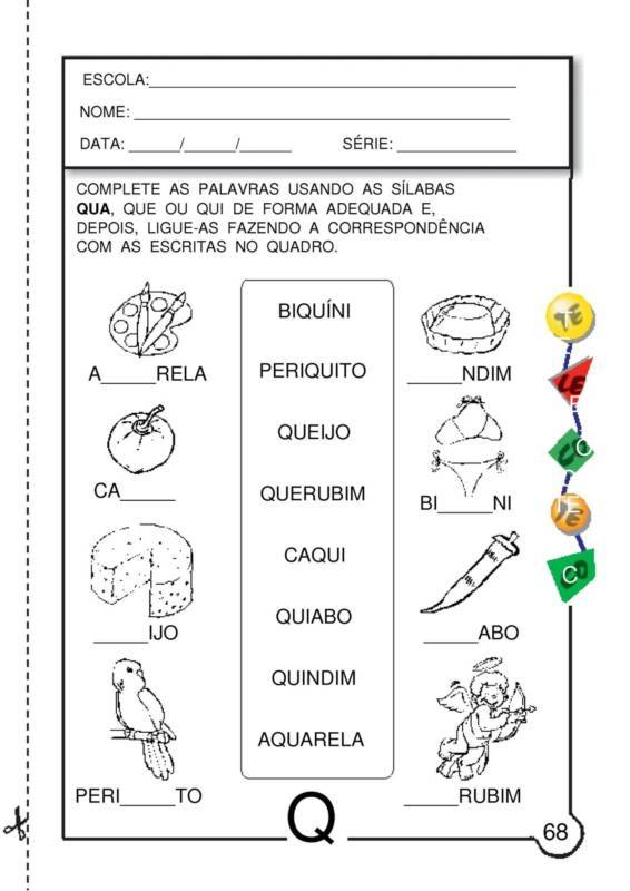 Atividades Com A Letra Q Alfabetização 5 Museu Língua Portuguesa