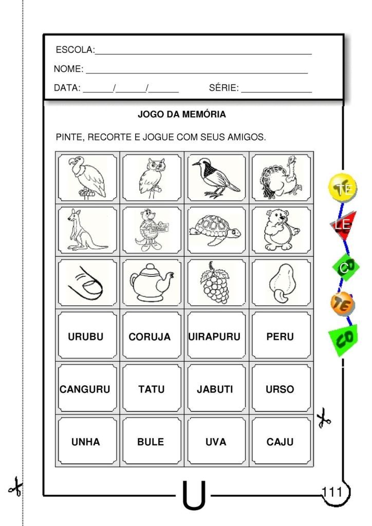 Atividades com a Letra U