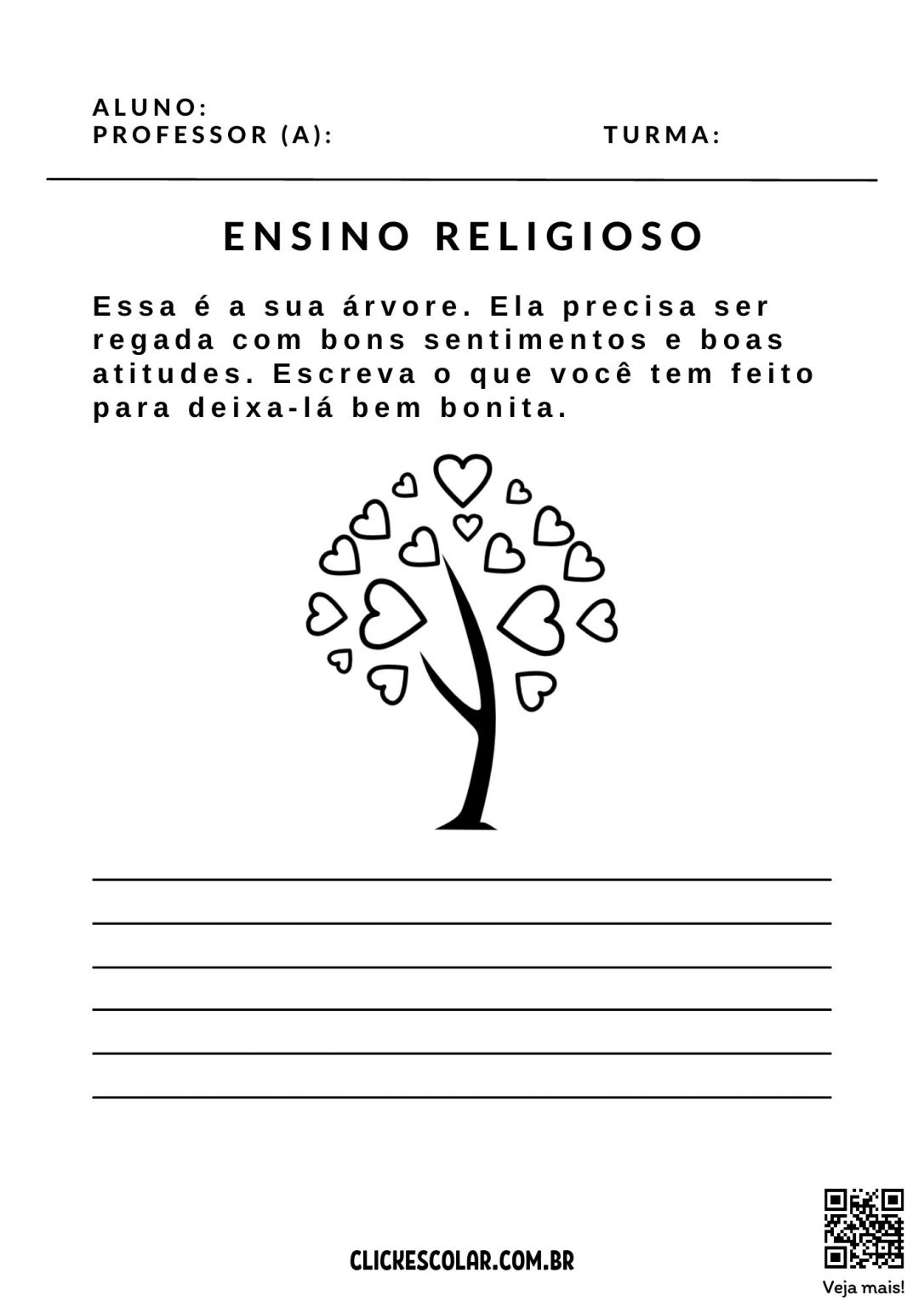 Atividades de Ensino Religioso – Para Imprimir