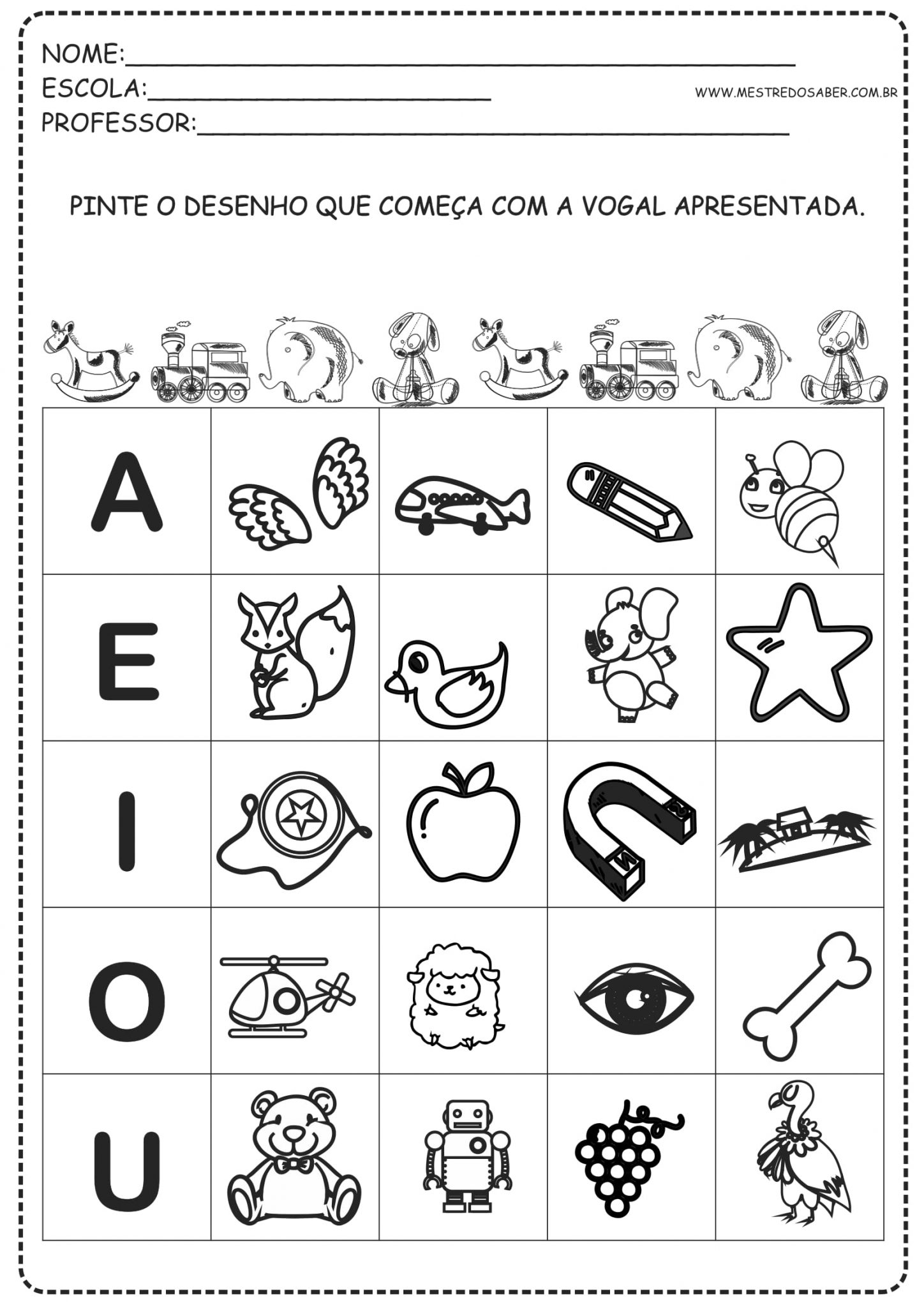 20 Atividades com Vogais para Imprimir